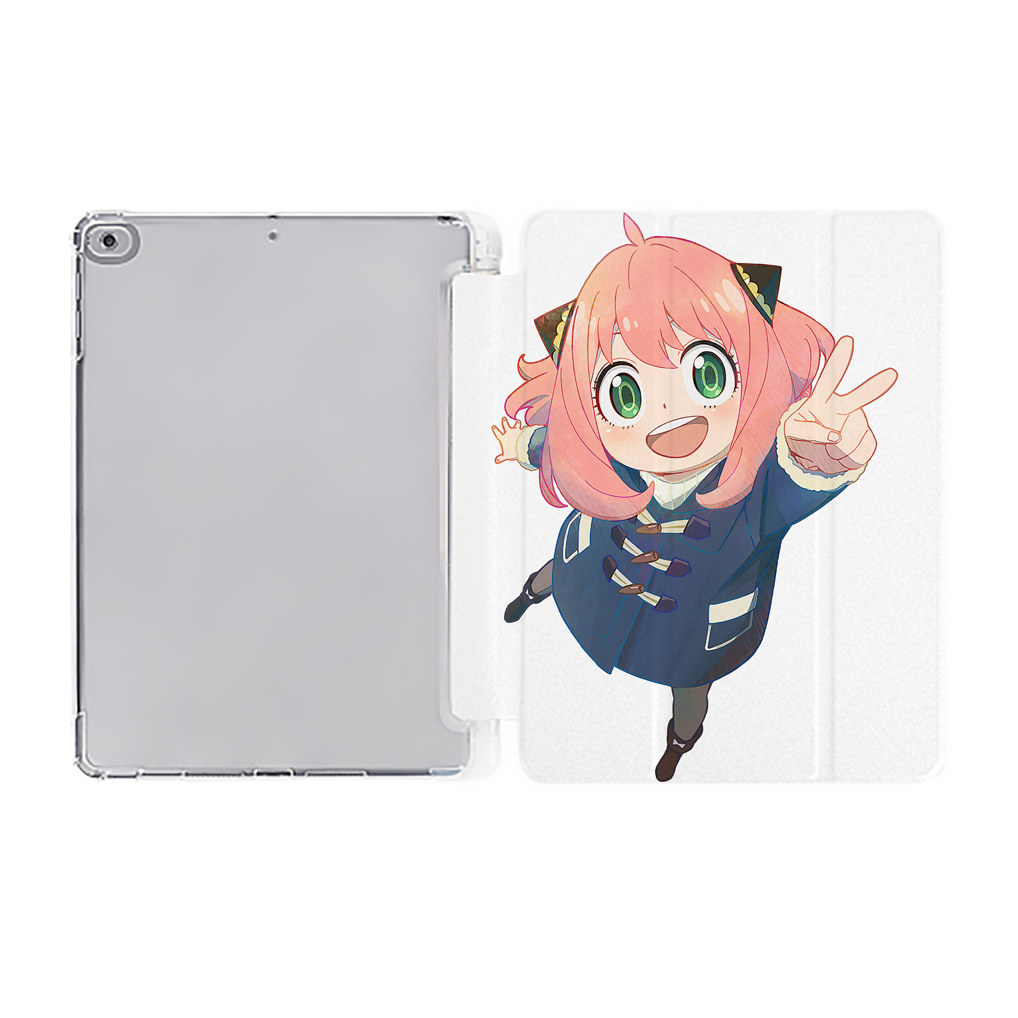 （画像用） SPY×FAMILY间谍家家酒 IPad ケース ペン収納付き 三つ折りスタンド PUレザー×シリコン 対応機種9.5/10.5/10.9インチ